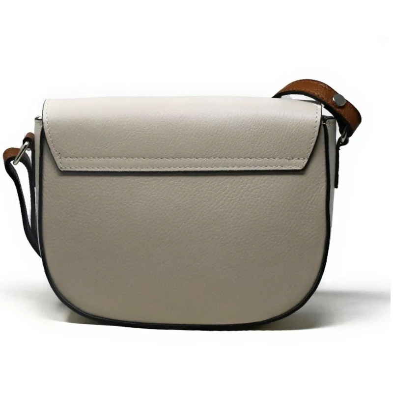 Sac trotteur en cuir grainé INA SCOT Beige crème