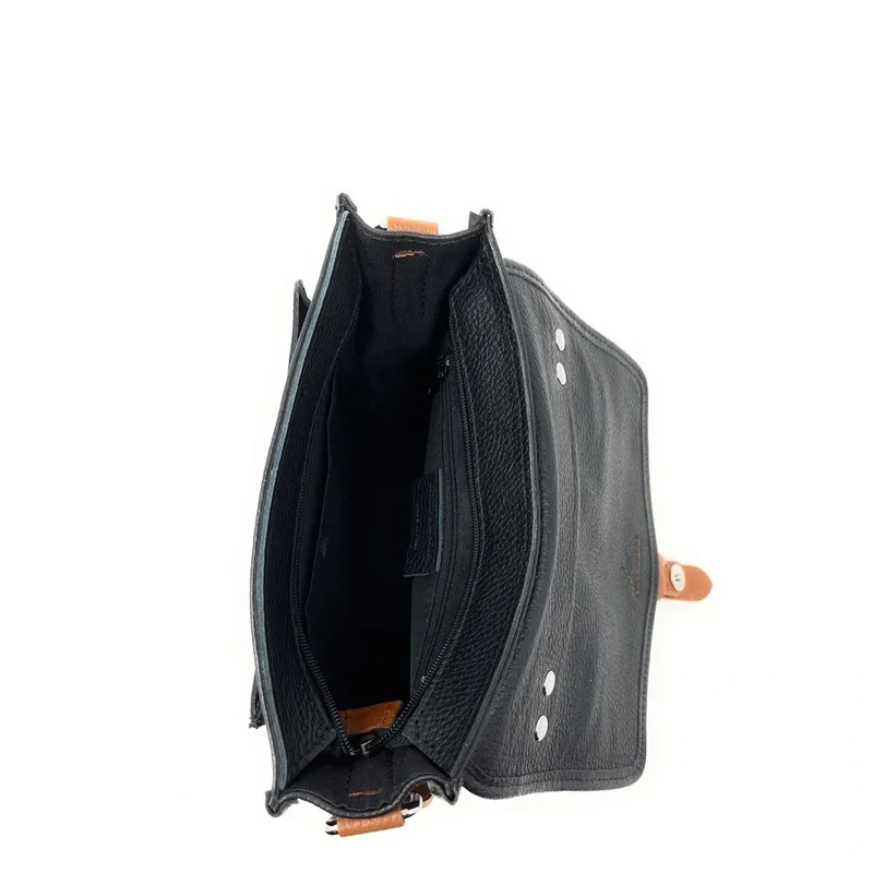 Sac cartable en cuir grainé CALVI Noir