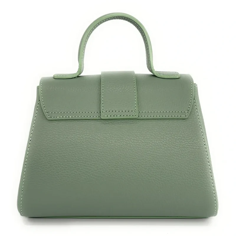 Sac bandoulière en cuir grainé SMART Vert pastel