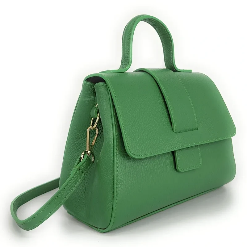 Sac bandoulière en cuir grainé SMART Vert anglais
