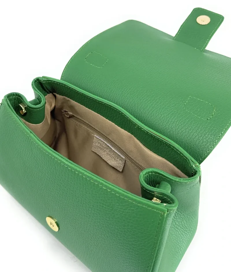 Sac bandoulière en cuir grainé SMART Vert anglais
