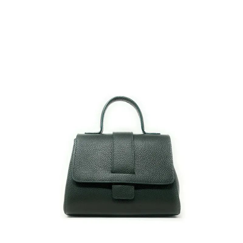 Sac bandoulière en cuir grainé SMART Vert forêt