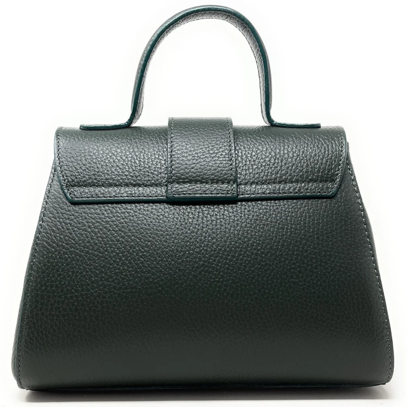 Sac bandoulière en cuir grainé SMART Vert forêt
