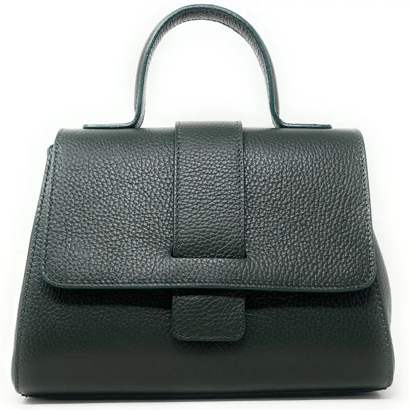Sac bandoulière en cuir grainé SMART Vert forêt