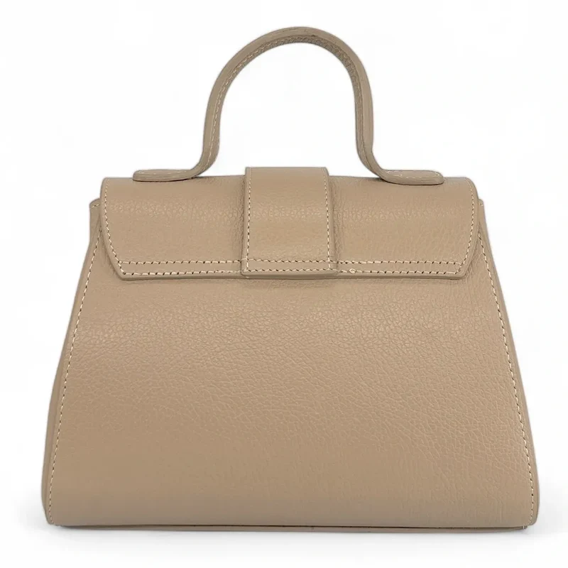 Sac bandoulière en cuir grainé SMART Taupe