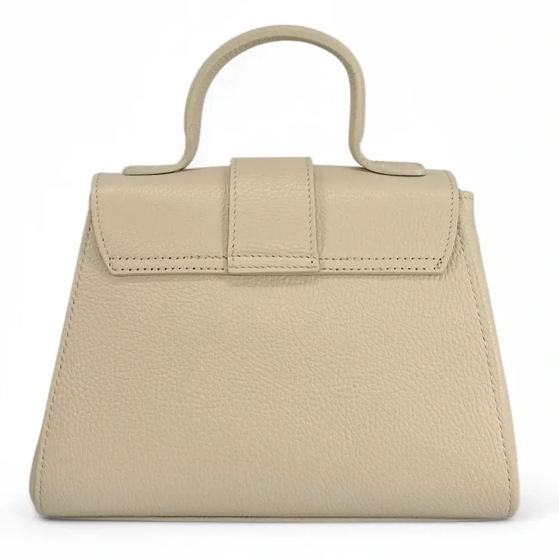 Sac bandoulière en cuir grainé SMART Taupe clair