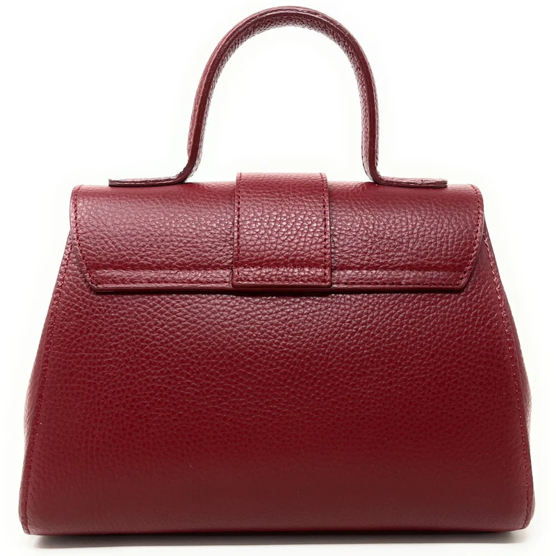 Sac bandoulière en cuir grainé SMART Rouge foncé