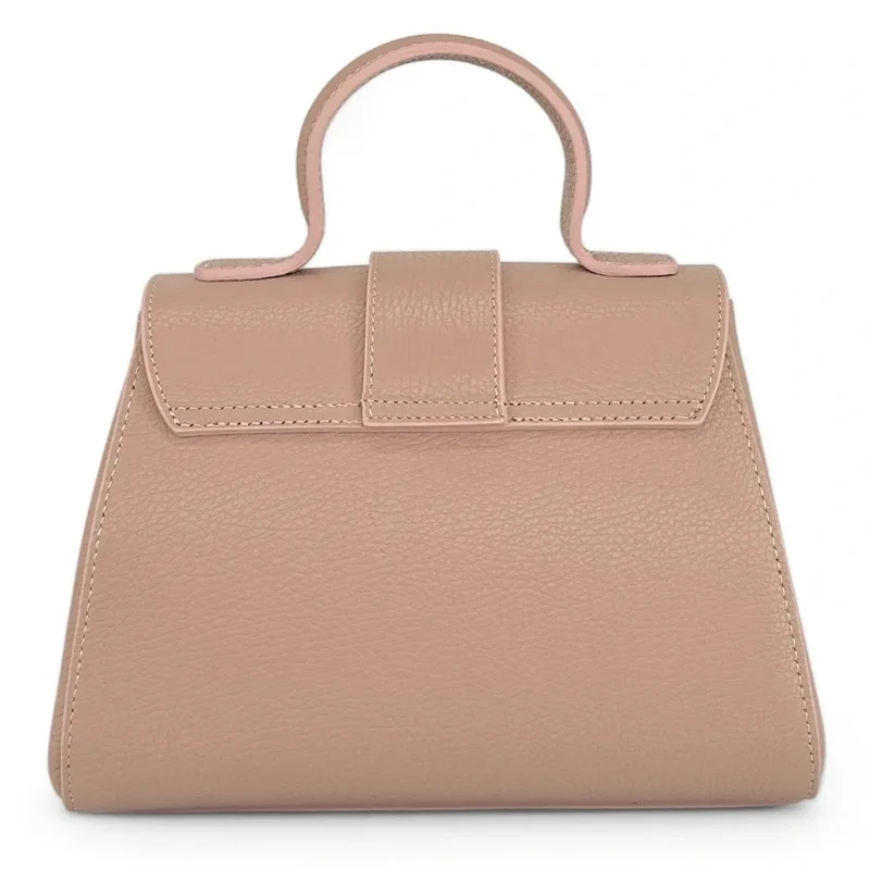 Sac bandoulière en cuir grainé SMART Rose nude