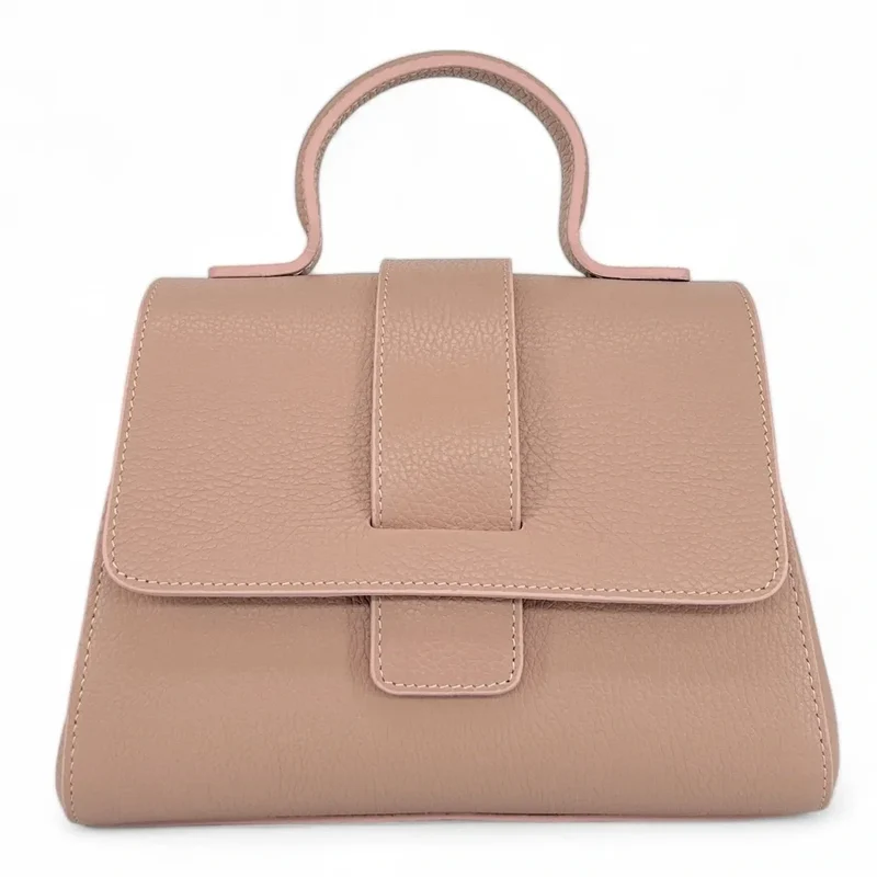Sac bandoulière en cuir grainé SMART Rose nude