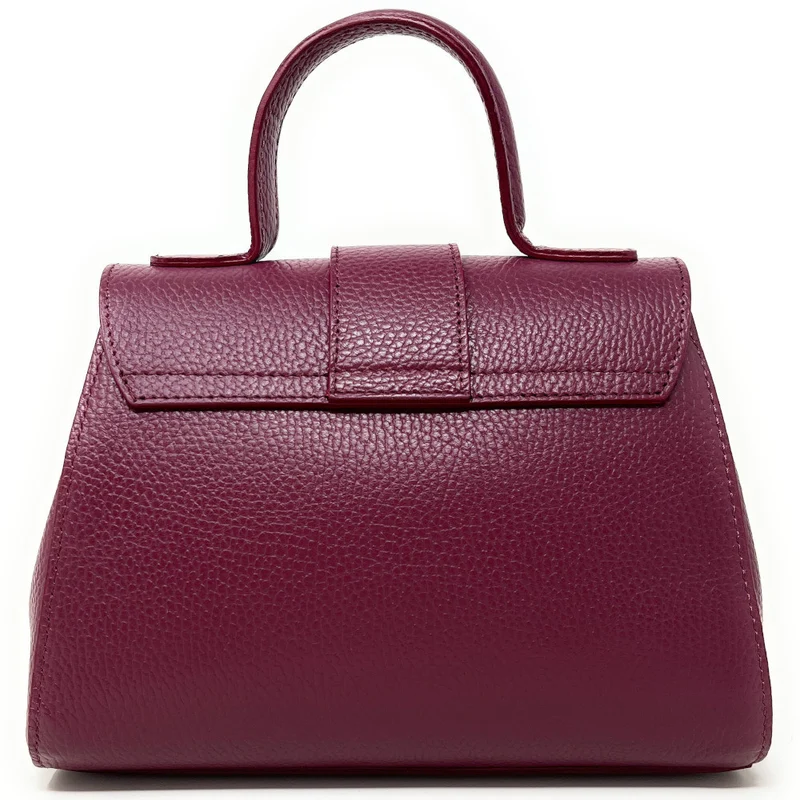 Sac bandoulière en cuir grainé SMART Prune