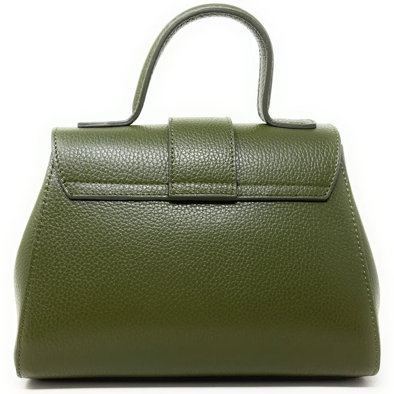 Sac bandoulière en cuir grainé SMART Vert olive