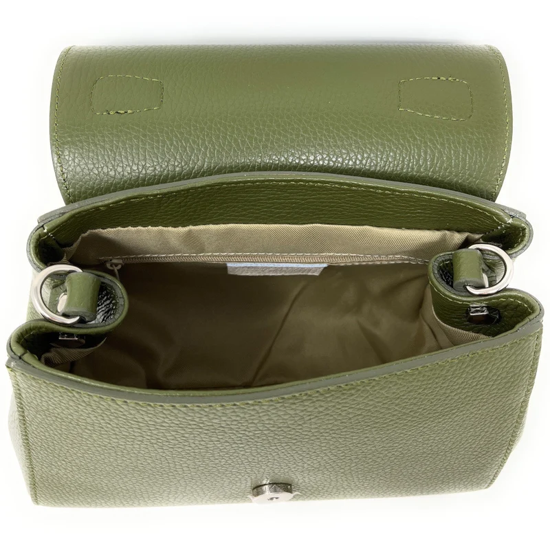 Sac bandoulière en cuir grainé SMART Vert olive