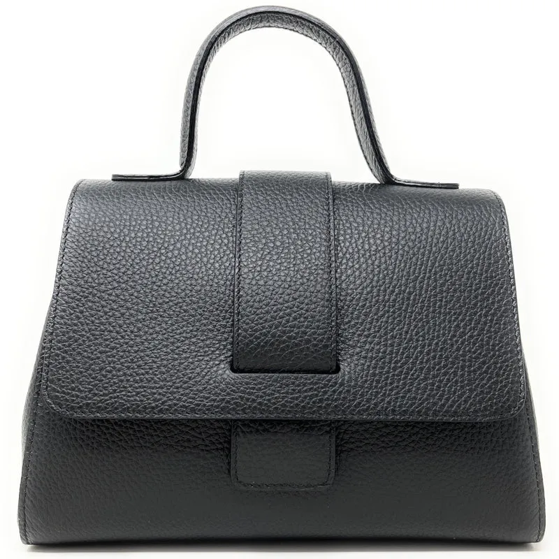 Sac bandoulière en cuir grainé SMART Noir