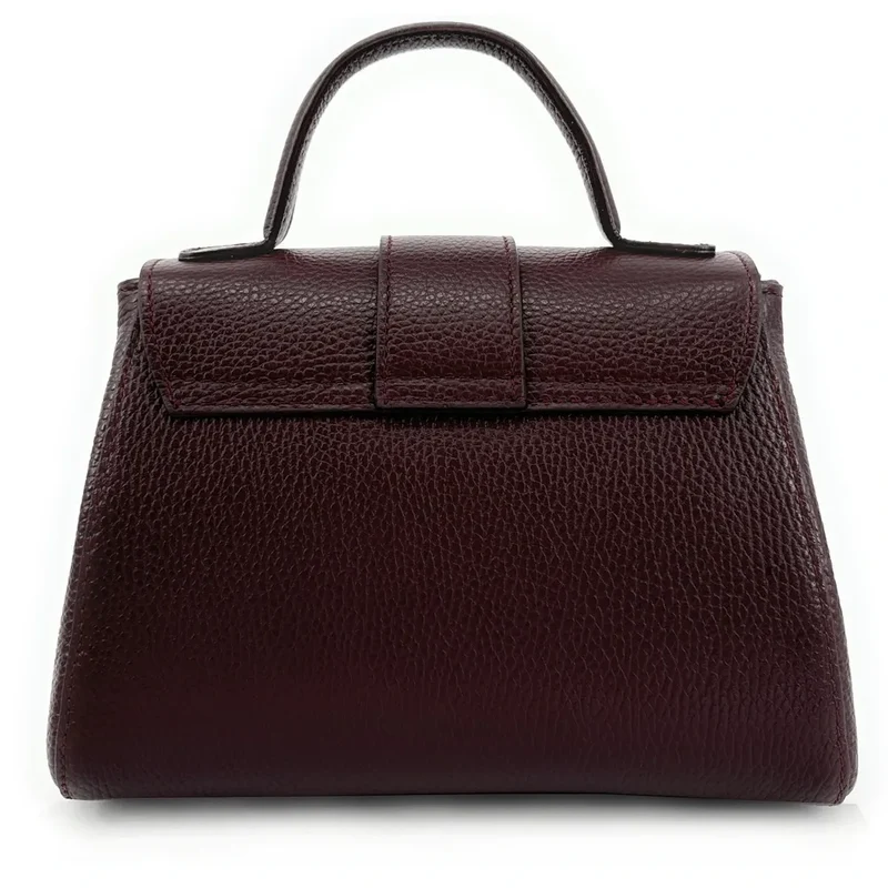 Sac bandoulière en cuir grainé SMART Bordeaux