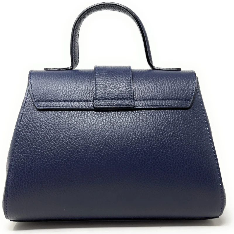 Sac bandoulière en cuir grainé SMART Bleu marine