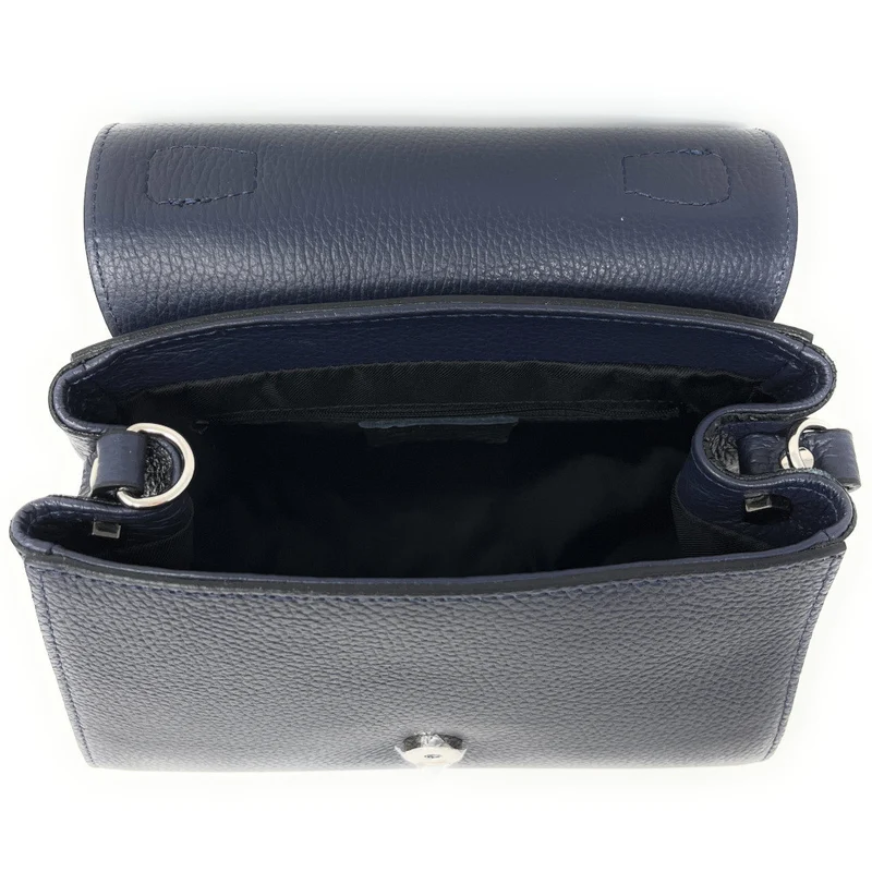 Sac bandoulière en cuir grainé SMART Bleu marine
