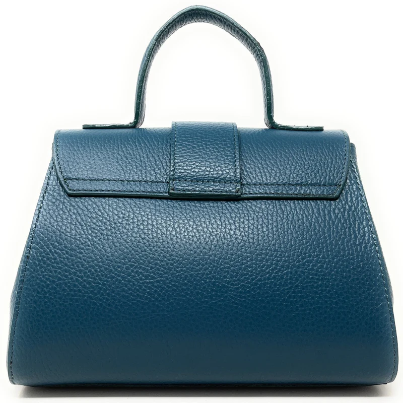 Sac bandoulière en cuir grainé SMART Bleu vert canard