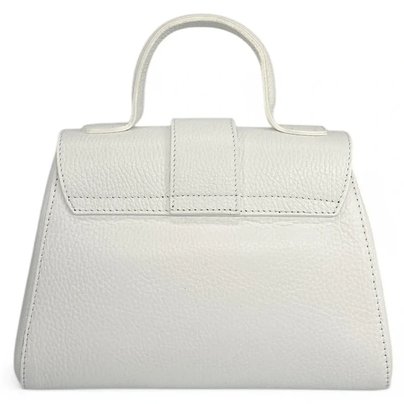 Sac bandoulière en cuir grainé SMART Blanc