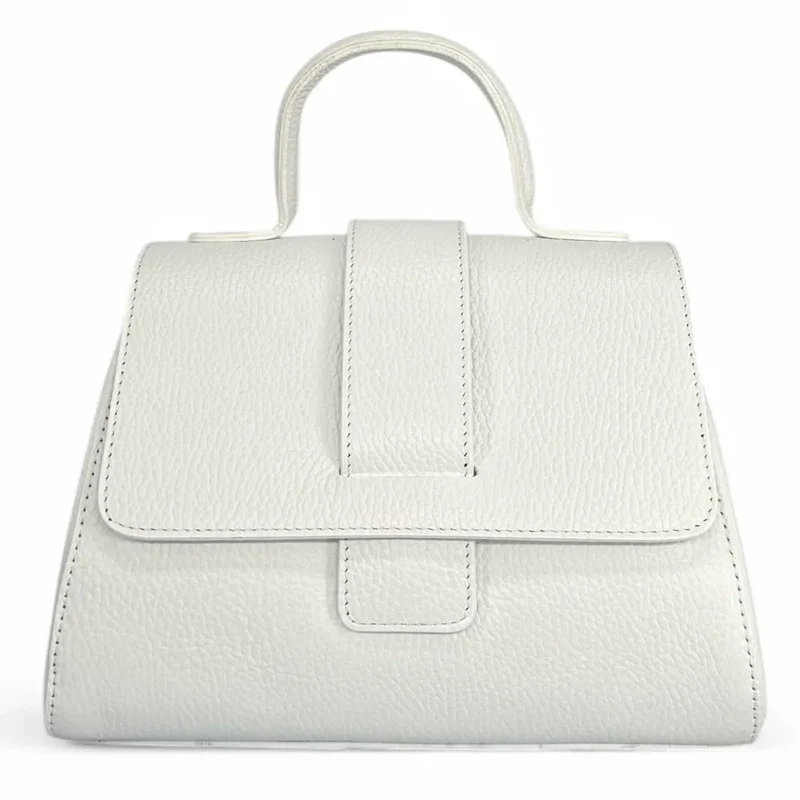 Sac bandoulière en cuir grainé SMART Blanc