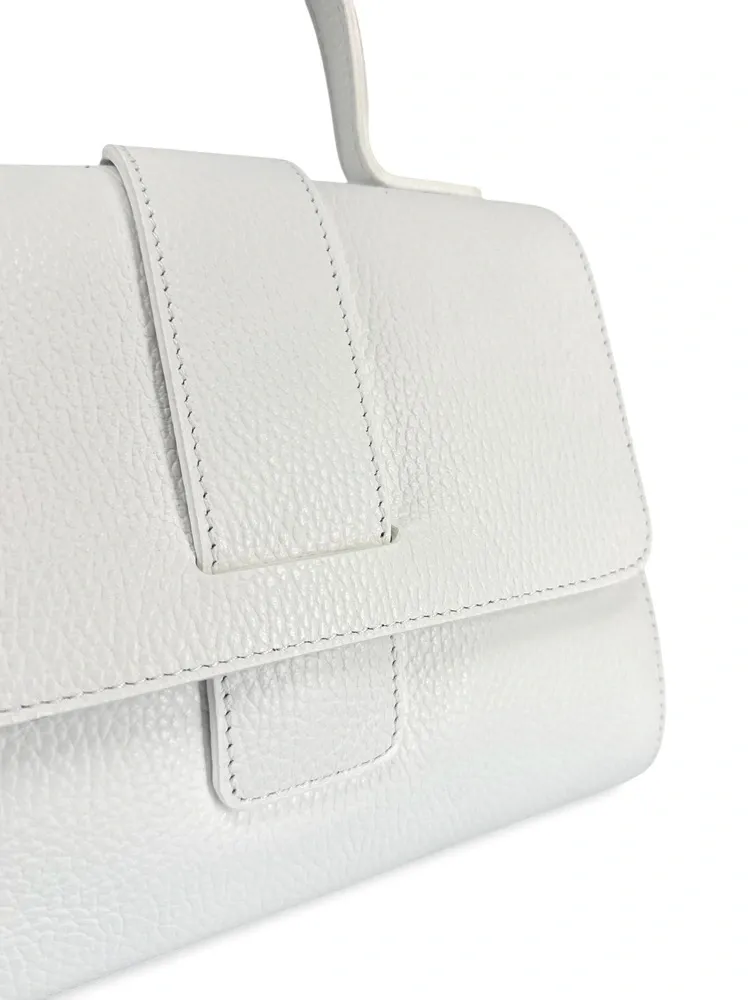 Sac bandoulière en cuir grainé SMART Blanc