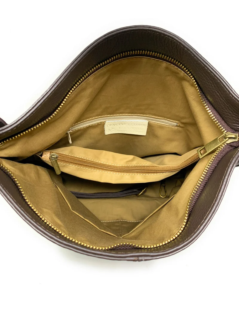 Sac à main en cuir grainé TANAH Chocolat