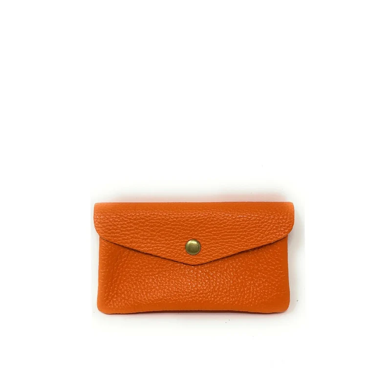 Pochette porte-monnaie en cuir grainé COMPO Orange