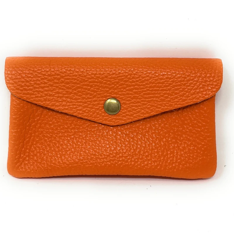 Pochette porte-monnaie en cuir grainé COMPO Orange