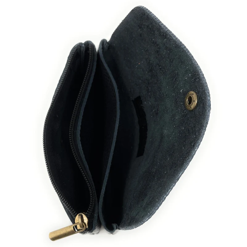 Pochette porte-monnaie en cuir grainé COMPO Noir