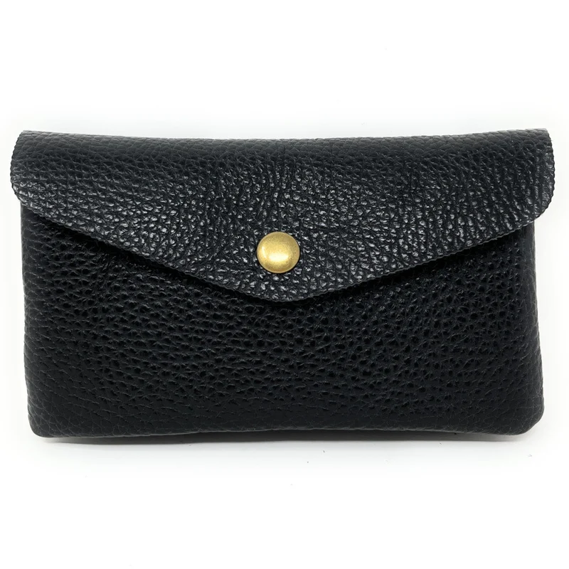 Pochette porte-monnaie en cuir grainé COMPO Noir