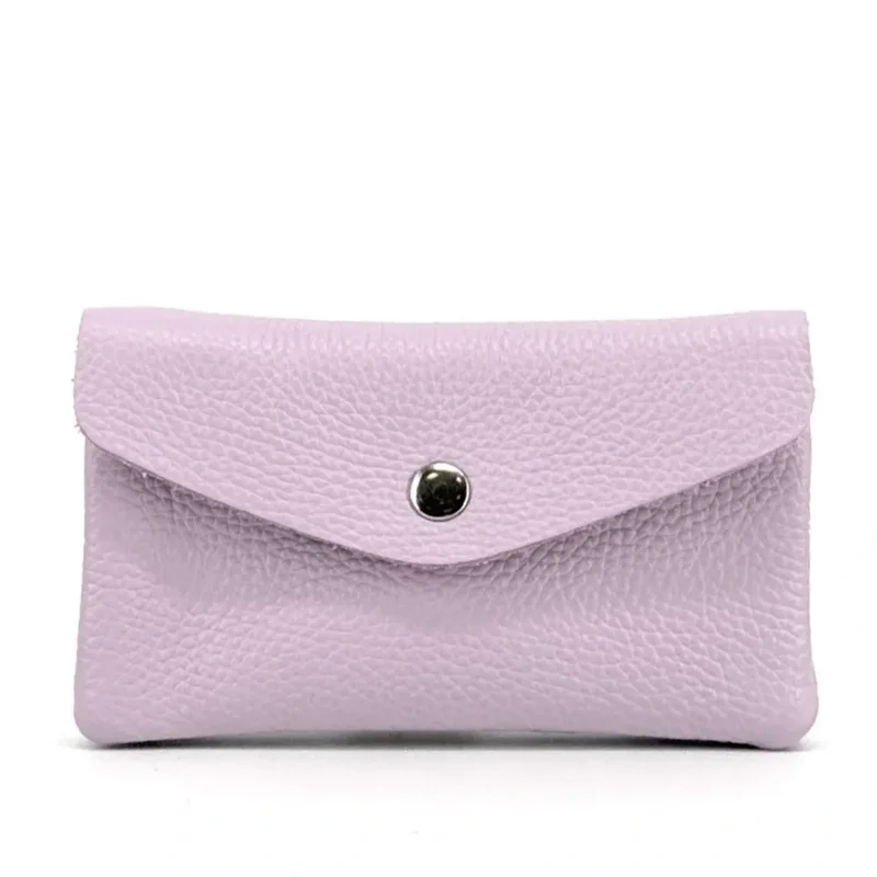 Pochette porte-monnaie en cuir grainé COMPO Mauve
