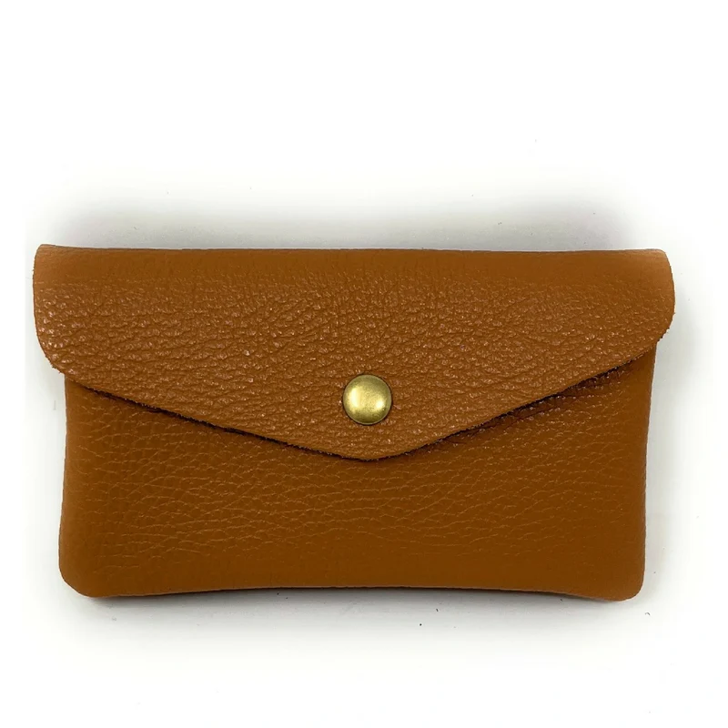 Pochette porte-monnaie en cuir grainé COMPO Camel