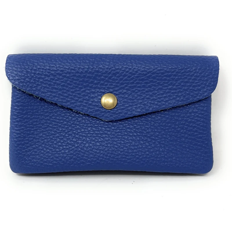 Pochette porte-monnaie en cuir grainé COMPO Bleu