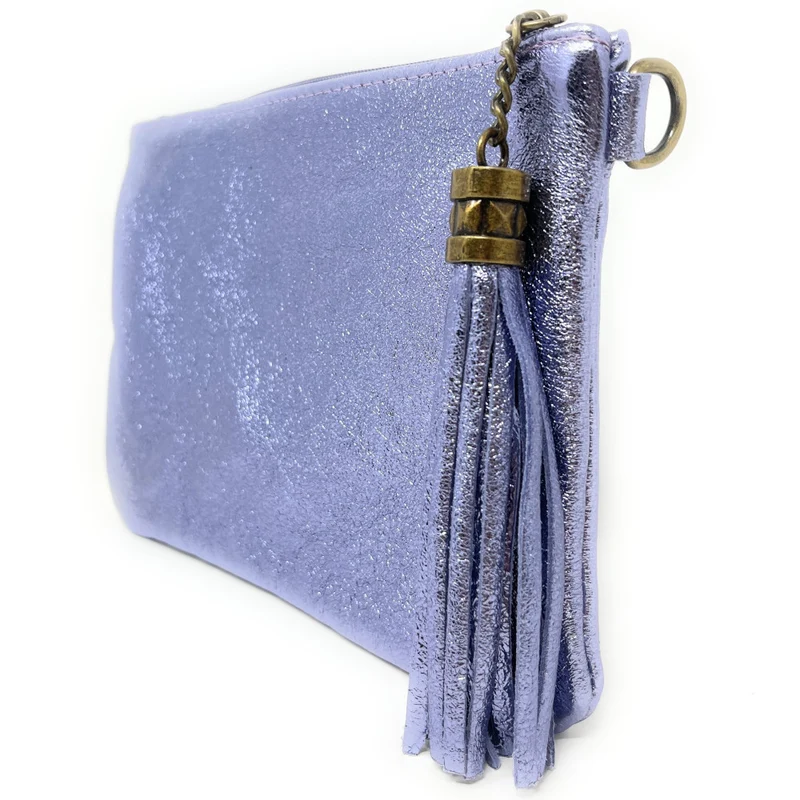 Sac pochette en cuir irisé MORGANE Lilas