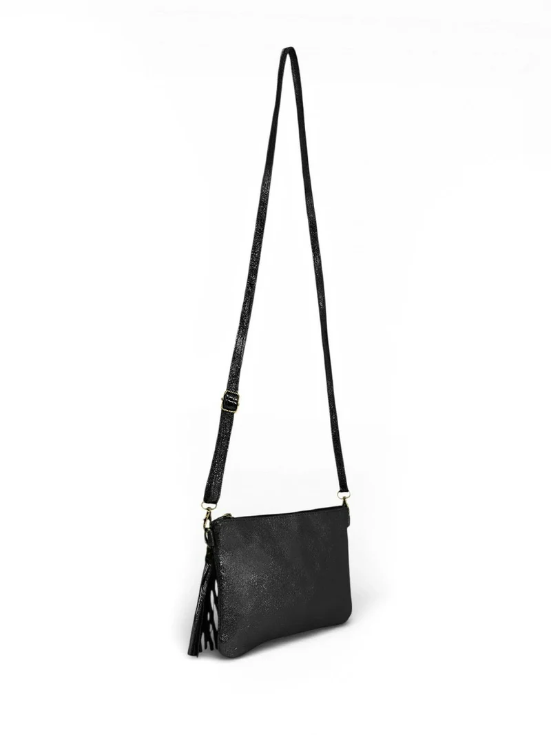 Sac pochette en cuir irisé MORGANE Noir irisé