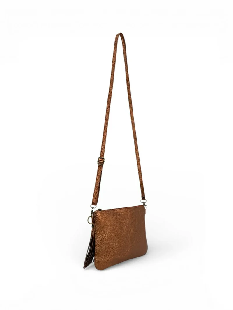 Sac pochette en cuir irisé MORGANE Bronze