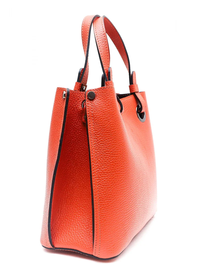 Sac à main en cuir grainé italien GENÈVE Orange