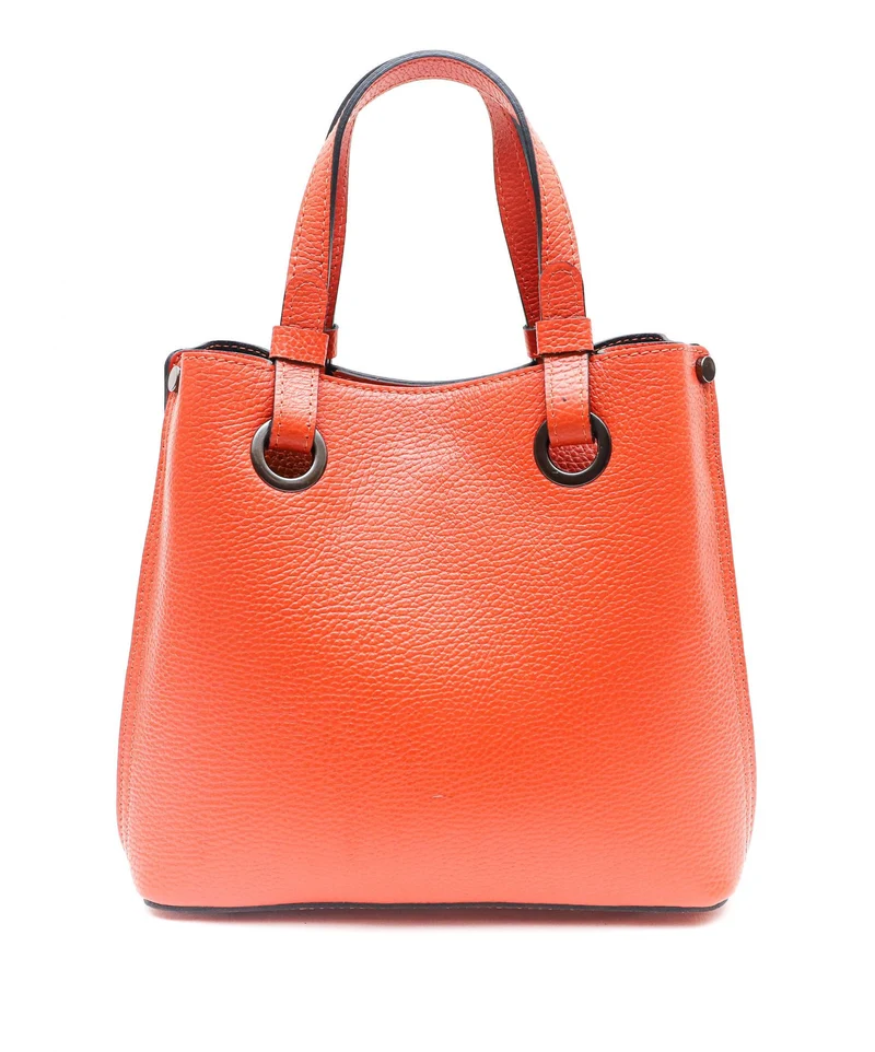 Sac à main en cuir grainé italien GENÈVE Orange