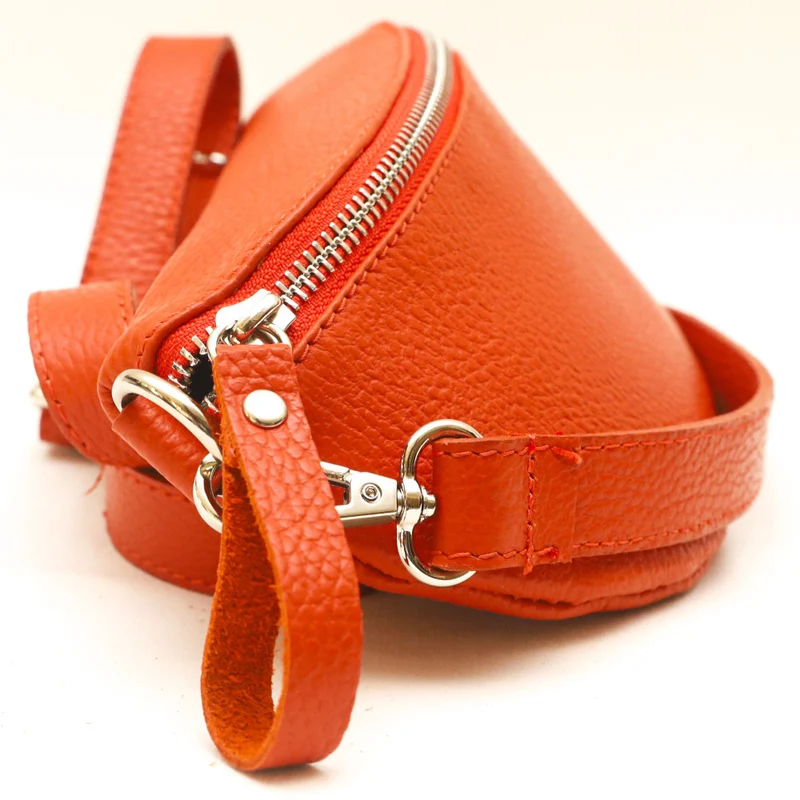 Sac banane en cuir grainé LOU Orange