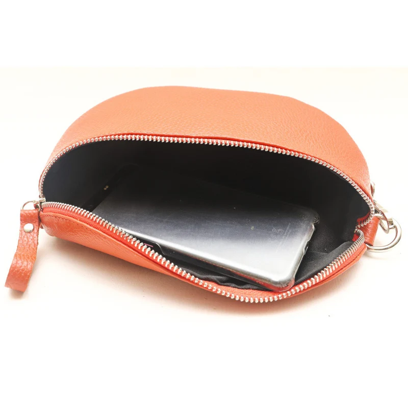 Sac banane en cuir grainé LOU Orange