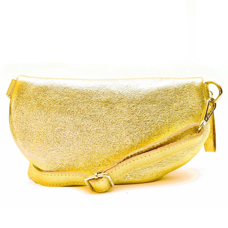 Sac banane en cuir irisé LOU Or