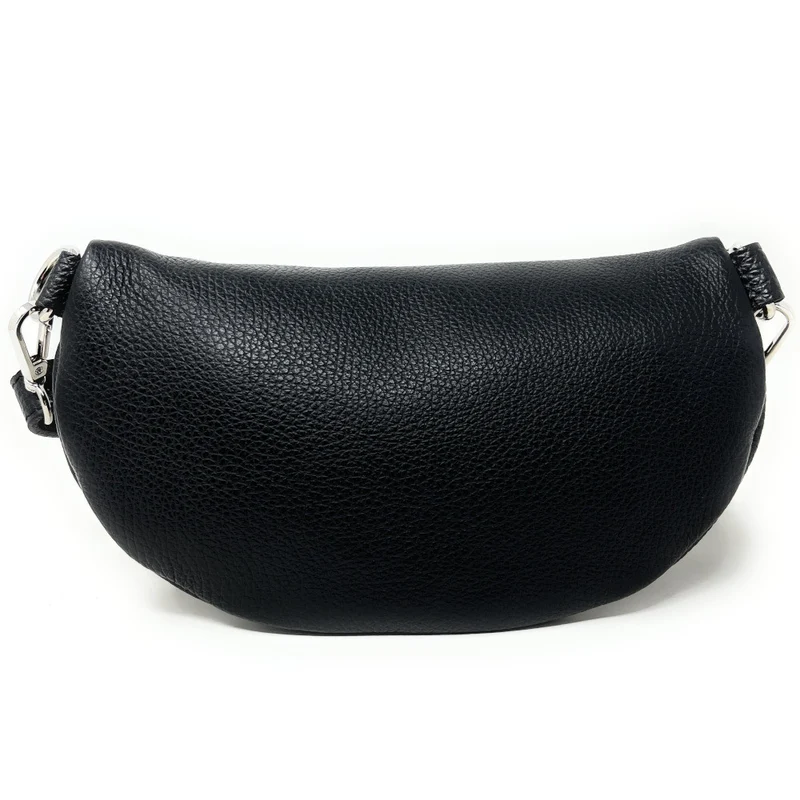 Sac banane en cuir grainé LOU Noir