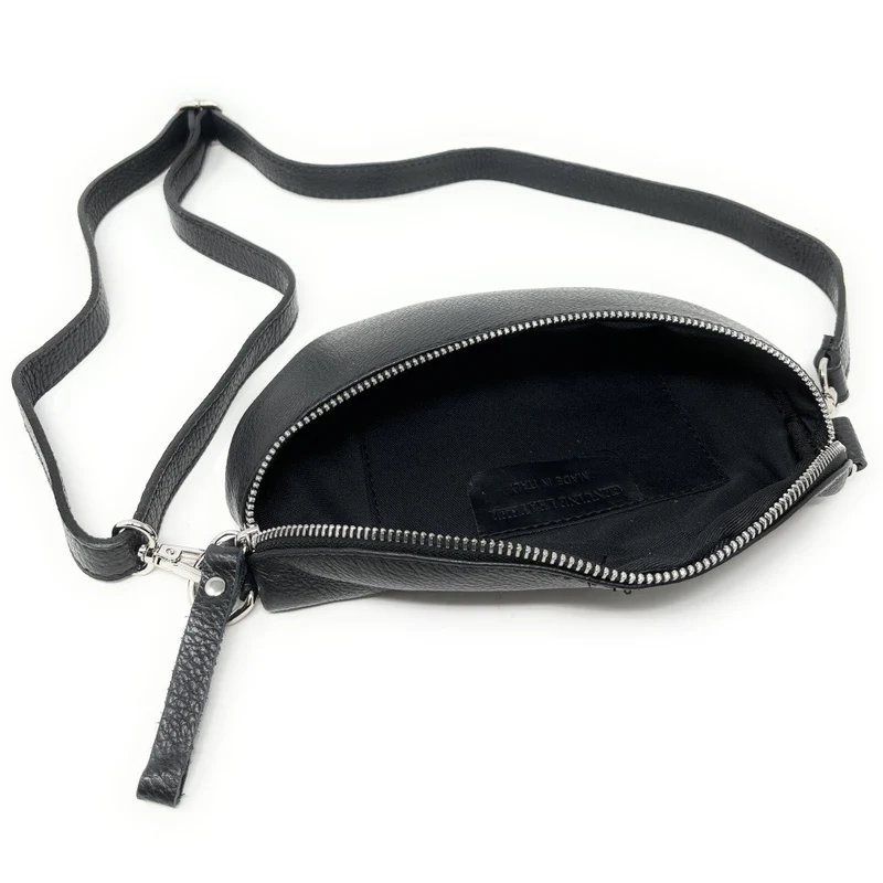 Sac banane en cuir grainé LOU Noir