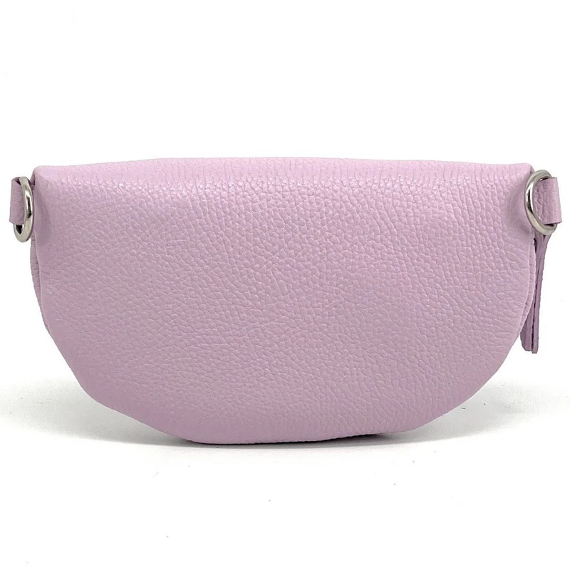 Sac banane en cuir grainé LOU Lilas