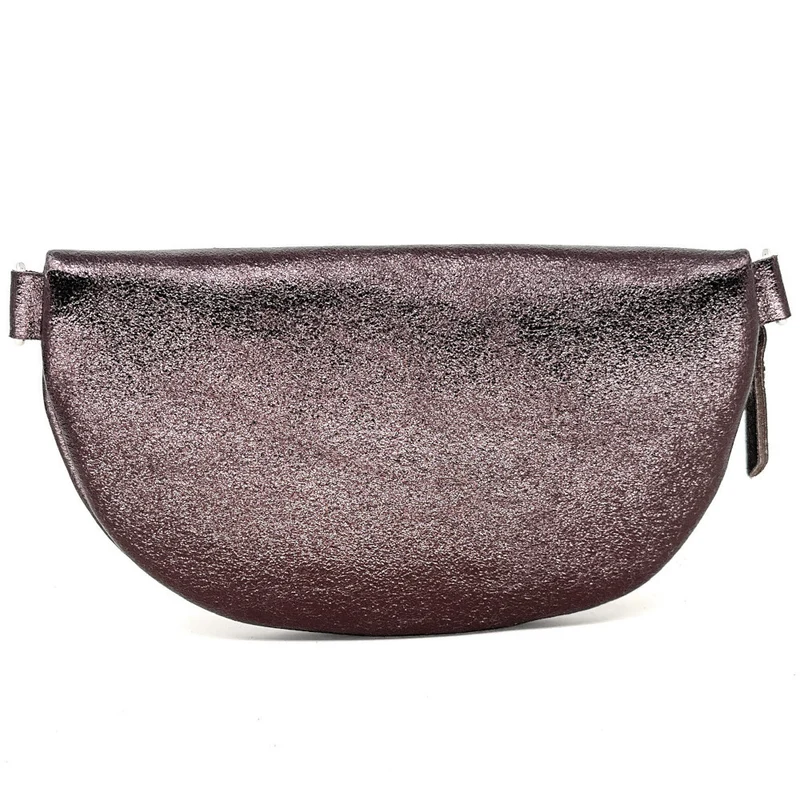 Sac banane en cuir irisé LOU Chocolat irisé