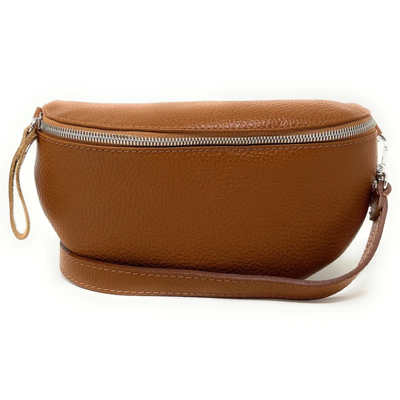 Sac banane en cuir grainé LOU Camel