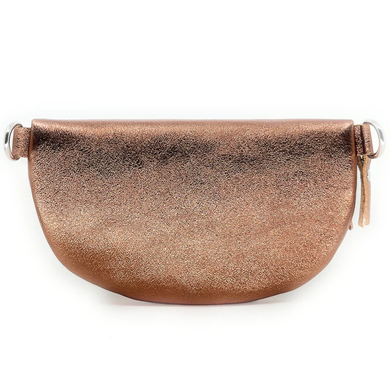 Sac banane en cuir irisé LOU Bronze