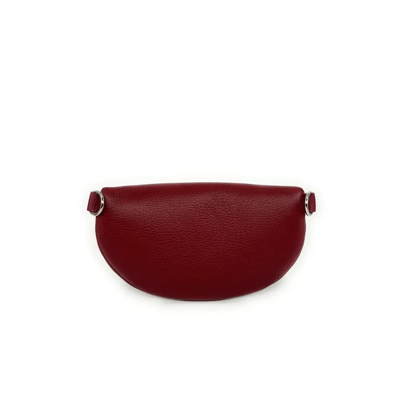 Sac banane en cuir grainé LOU Rouge bordeaux