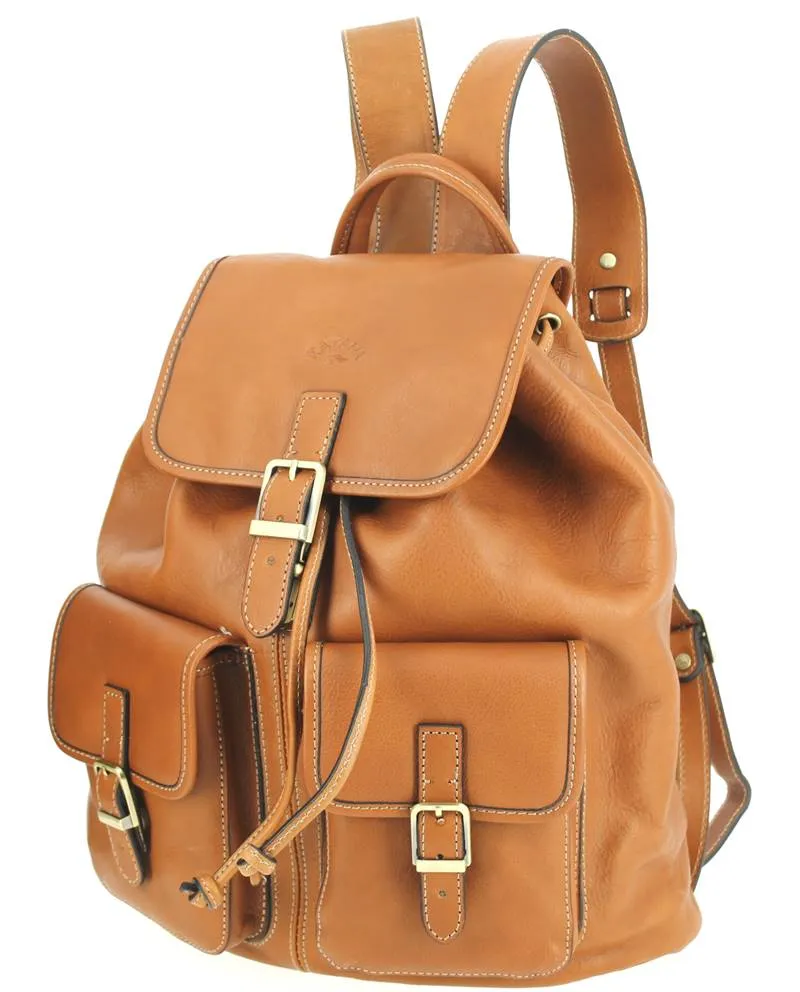 Sac à dos KATANA PC 13p cuir de vachette camel