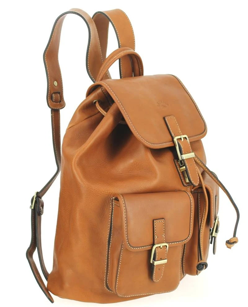 Sac à dos KATANA PC 13p cuir de vachette camel