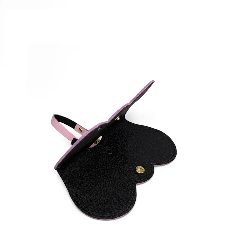 Etui à lunettes en cuir grainé PEANUT Rose bonbon